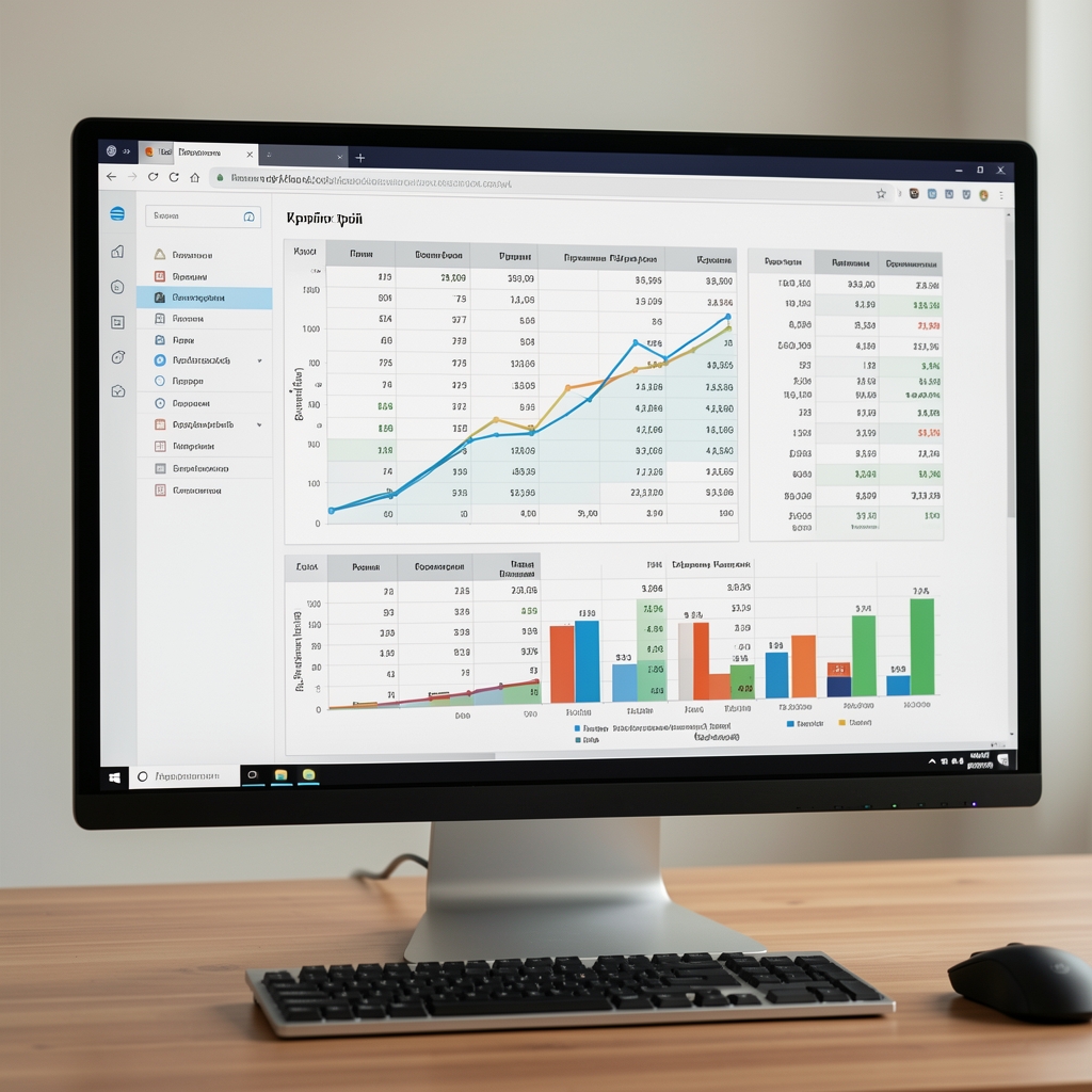 Графички приказ кретања цена роботских косилица у Србији на рачунарском монитору са таблама и дијаграмима